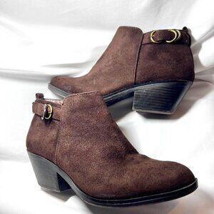 Life Sride Soft System-Women's Brown Cowgirl/Western Ankle Boots-Size 8 1/2-Com